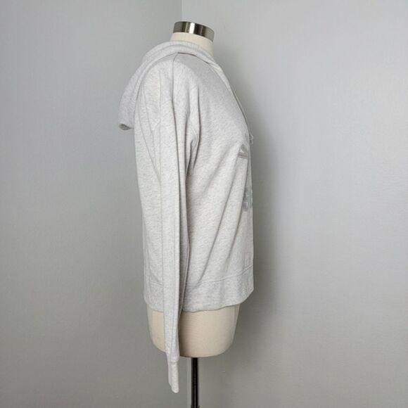 Victoria's Secret Gray Hooded Sweatshirt Metallic Graphic & Angel Wings Medium - Picture 4 of 9